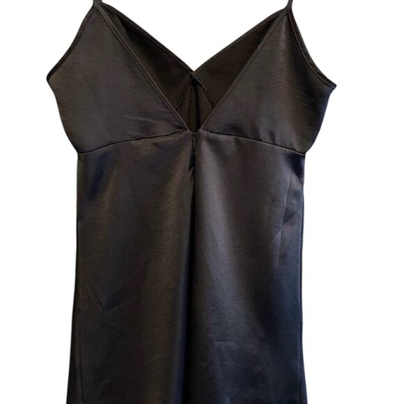 Forever 21 Black Satin Slip Dress Size M Coquette Whimsigoth Party Cocktail - Picture 5 of 10